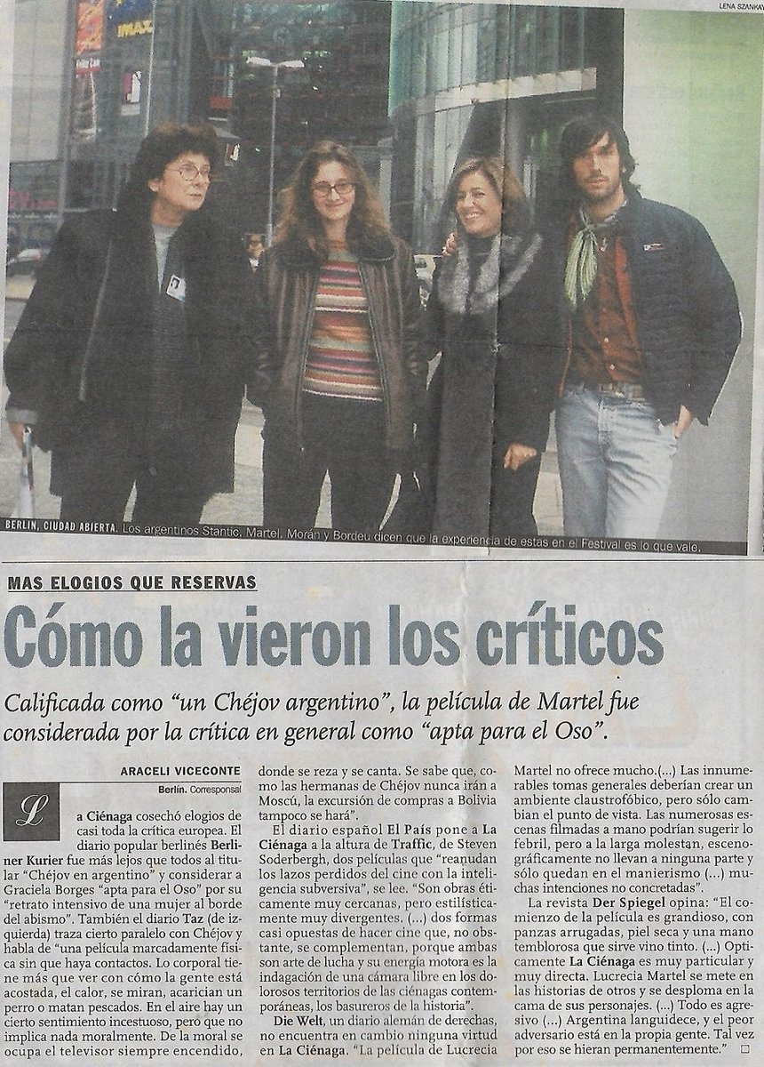 25 años atrás se estrenaba LA CIÉNAGA, de #LucreciaMartel. Antes había competido en Berlín 👇🏼