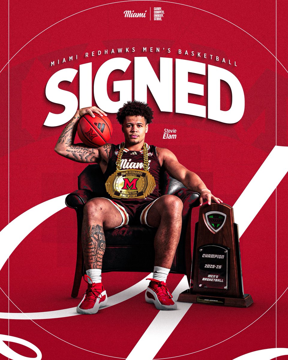 MiamiOH_BBall's tweet image. Steeeeevie for 3 🎯

Welcome @Stevie_Elam to the Family ❤️🤍

miamiredhawks.com/news/2026/4/12…

#MiamiMindset || #RiseUpRedHawks