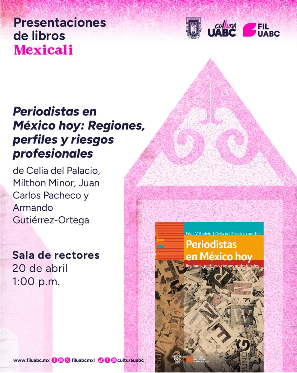 MilthonMinor's tweet photo. Nos vemos en la @FILUABCMXL el próximo 20 de abril, presentaremos el libro: "Periodistas en México hoy". 
Trabajo de investigación basado en la encuesta del @WjsMexico tercera ronda y otros datos por región en el país. @celiadelp  #Periodismo #EstudiosSobrePeriodismo https://t.co/9jzQTULeHV
