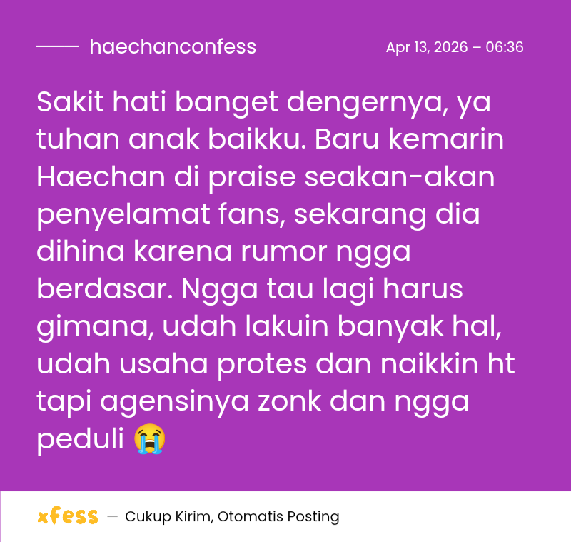 sfs! Ayo kirim kata-kata baik buat Haechan ☹️