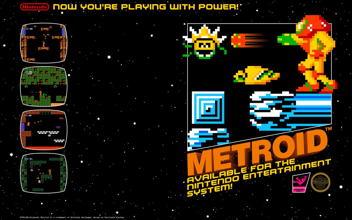 Ryallasha's tweet photo. Have a sample of one one the sizes in my wallpaper packs - For Steam Deck (LCD) [ 1280 x 800 ] screen size.

#Metroid #Metroid40th #WallPapers #DesktopThemes #BoxCovers #NES #Retro #Remasters #GameCollection #SteamDeck https://t.co/6TkBq0WD1J