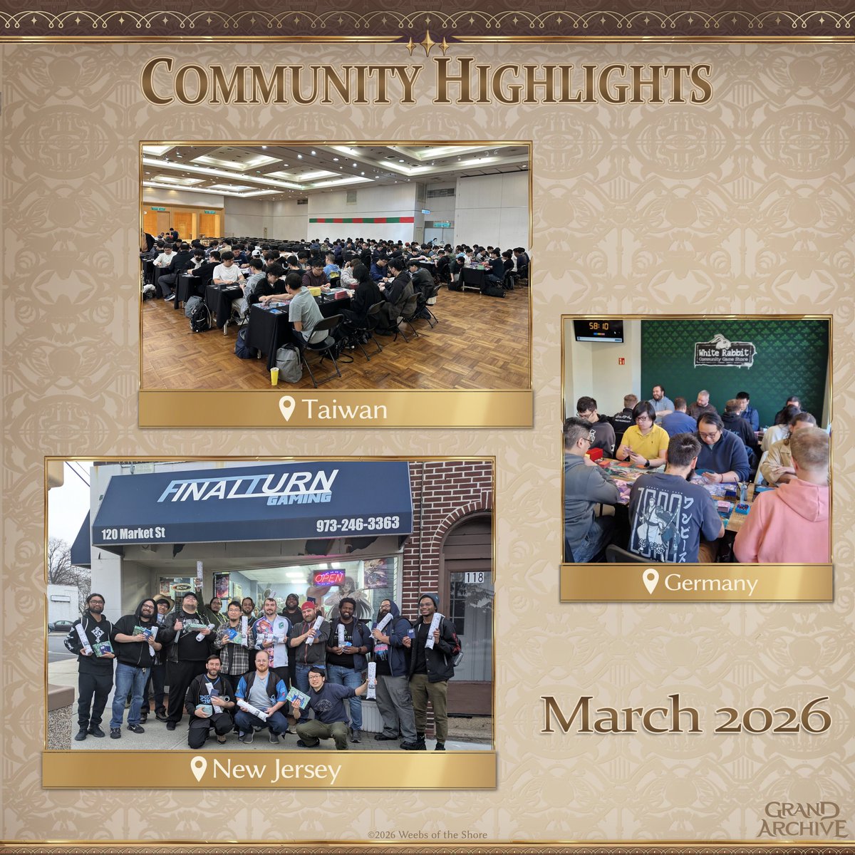 grandarchivetcg's tweet photo. Last month, March was filled with tournaments worldwide, as players wrapped up the Phantom Monarchs season across a variety of events, including Revelfest! https://t.co/6LcjgzC69C