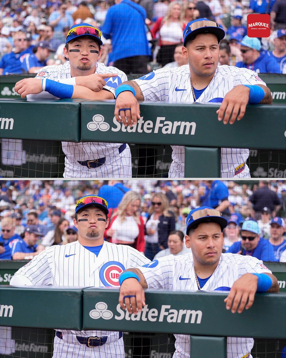ScottyChags's tweet image. Pregame scouting report from Suzuki on Ballesteros…consensus? 💪 😂

#Cubs