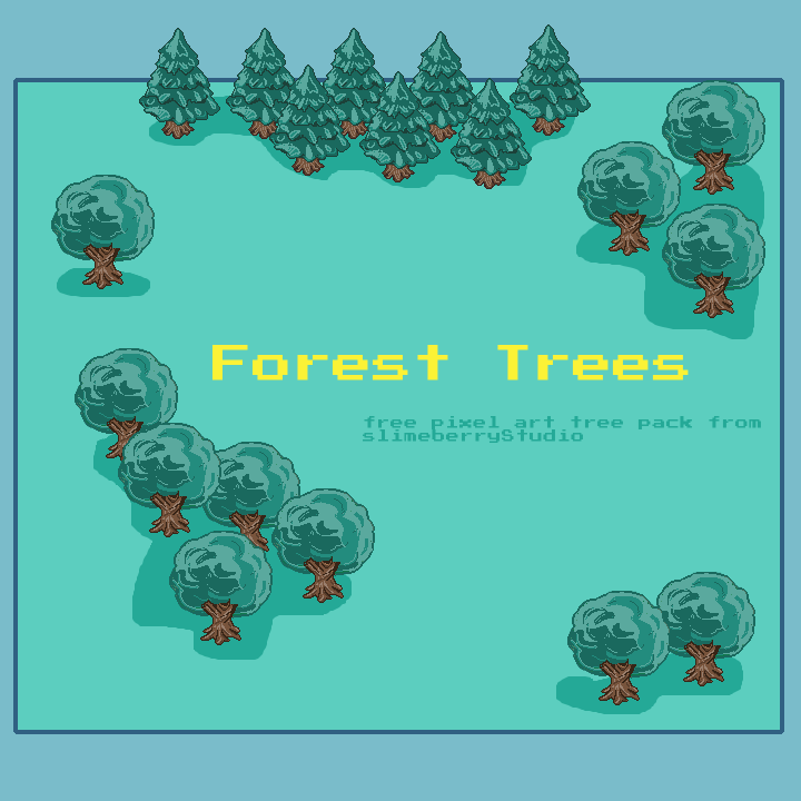 slimeFarm2D's tweet photo. Free forest tree pack now available! link in bio :) 
#pixelart #indiegamedev #godot https://t.co/FpxenYjyq5