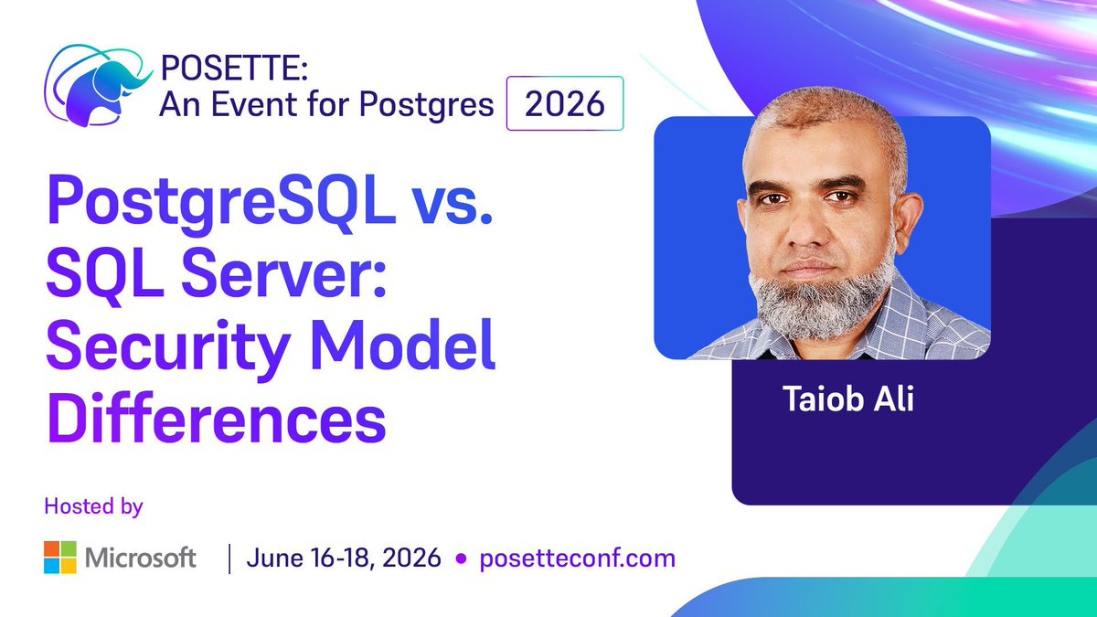 POSETTE: An Event for Postgres 🌟 🎥 #PosetteConf tweet media