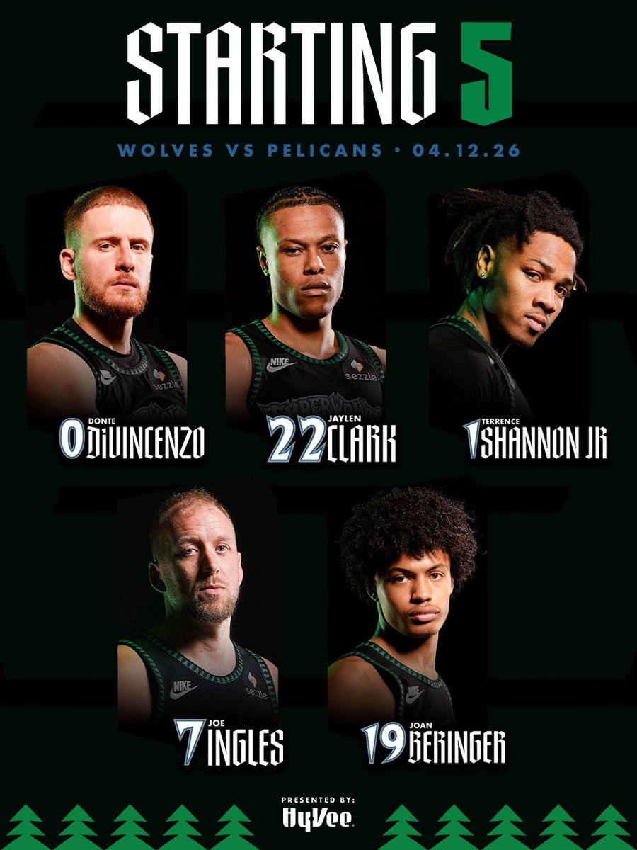 Timberwolves's tweet photo. the five in the regular szn finale ⤵️ https://t.co/9Lfq8Lc5uF