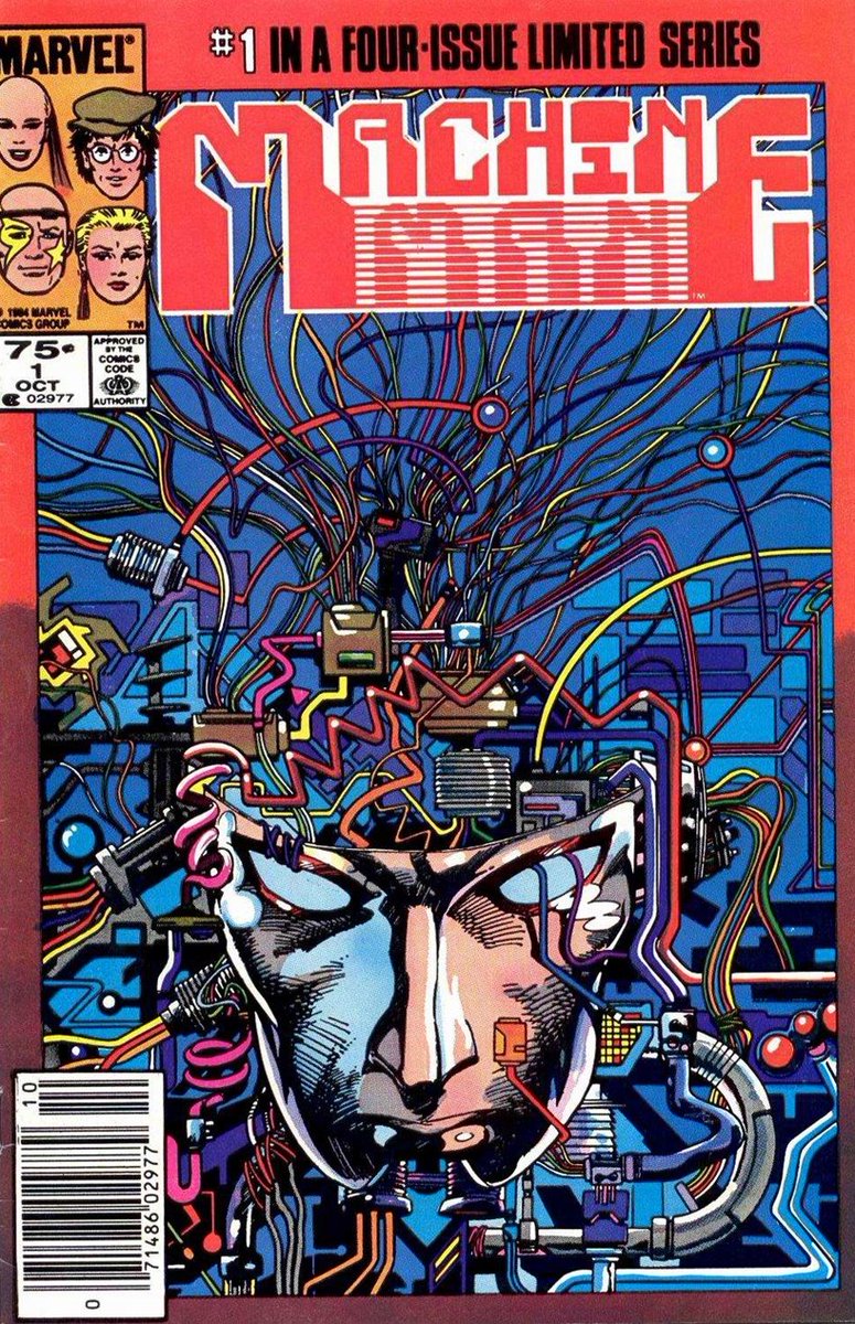 KevinWolffart's tweet photo. #BarryWindsorSmith 1984 - Machine Man is reactivated in the year 2020 into a cyberpunk world where he's practically an antique. Written by Tom DeFalco with interior breakdowns #HerbTrimpe and incredible finishes by Barry https://t.co/E1w4QahvUc