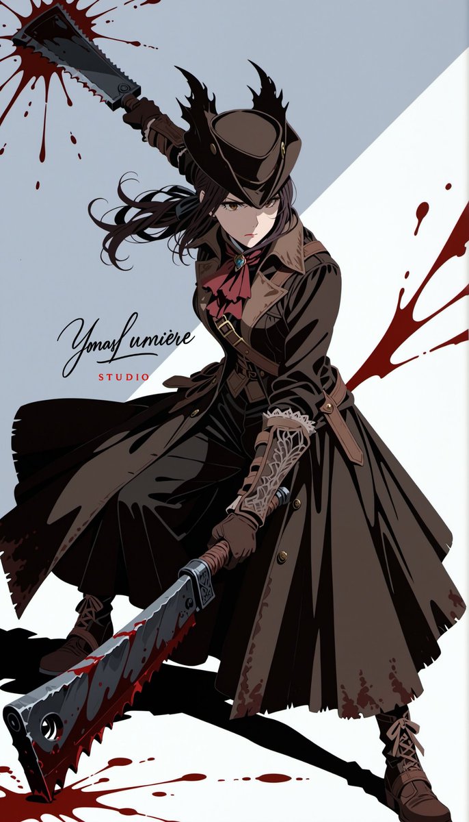 oneesan_aiart's tweet image. Hunter — cloaked in darkness and driven by the hunt, she walks the cursed night with unwavering resolve, where every step echoes through a world of nightmares 🌙🩸✨ #Bloodborne #Hunter #FemaleHunter