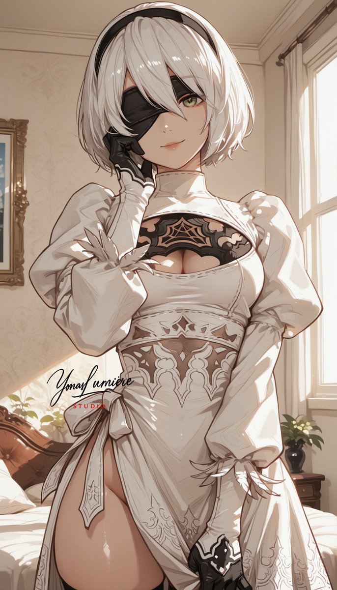 oneesan_aiart's tweet image. 2B — a quiet beauty wrapped in elegance, where every movement feels like a perfect balance between grace and hidden strength 🤍✨ #2B #NieRAutomata #YoRHa