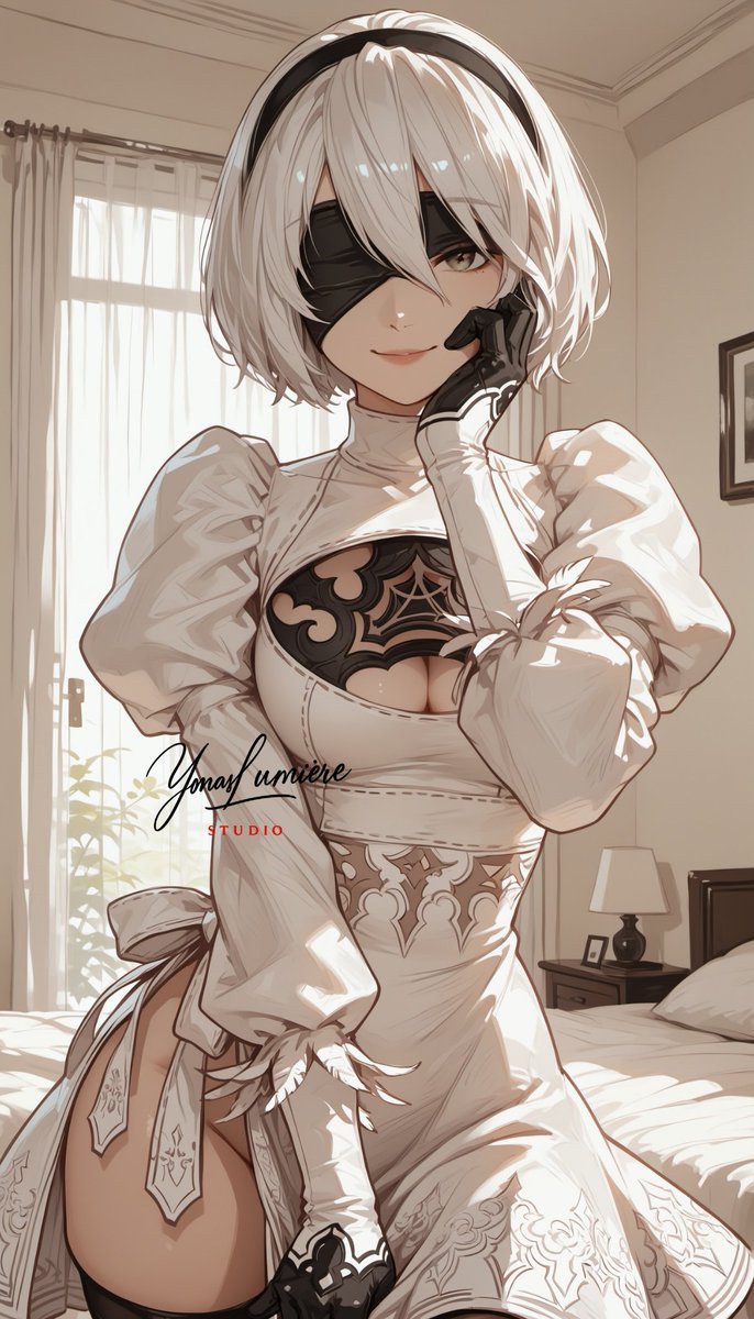 oneesan_aiart's tweet image. 2B — a quiet beauty wrapped in elegance, where every movement feels like a perfect balance between grace and hidden strength 🤍✨ #2B #NieRAutomata #YoRHa