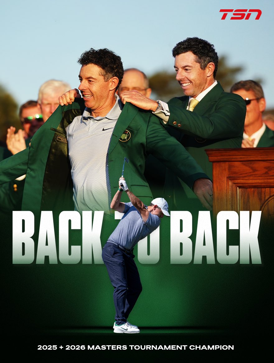 TSN_Sports's tweet image. Rory McIlroy can put the green jacket on himself as he is the first back-to-back #TheMasters champion since Tiger Woods completed the feat in 2002!