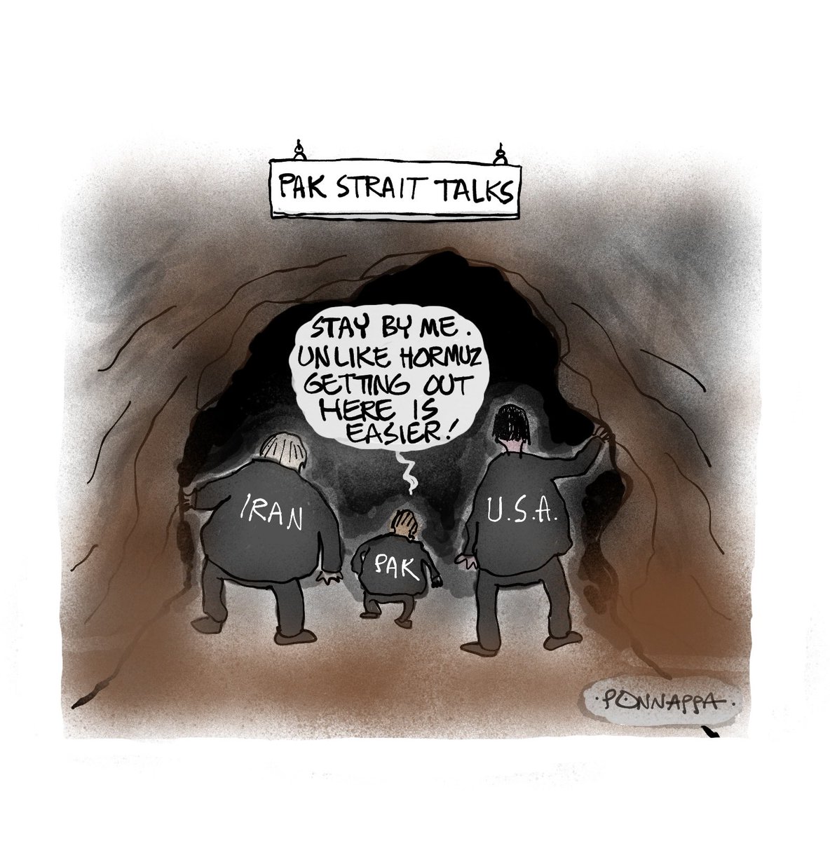 PonnappaCartoon's tweet image. #Pakistan #Talks #Iran #USA #cartoon