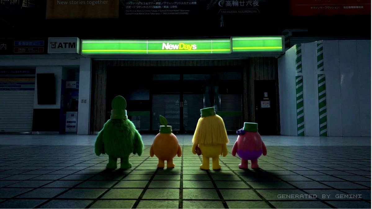KAGOME_JP's tweet photo. 【追跡中🔍】
スムー人たちが、コンビニ前で何かしようとしている・・・🥝🍊🫐🍌

#品川駅でスムー人
#何しようとしてる？

╭━━━━━━━━━━━━━━━━╮
　これが、働く人のオアシスか・・・
╰━ｖ━━━━━━━━━━━━━━╯ https://t.co/kRMPfjmpXc