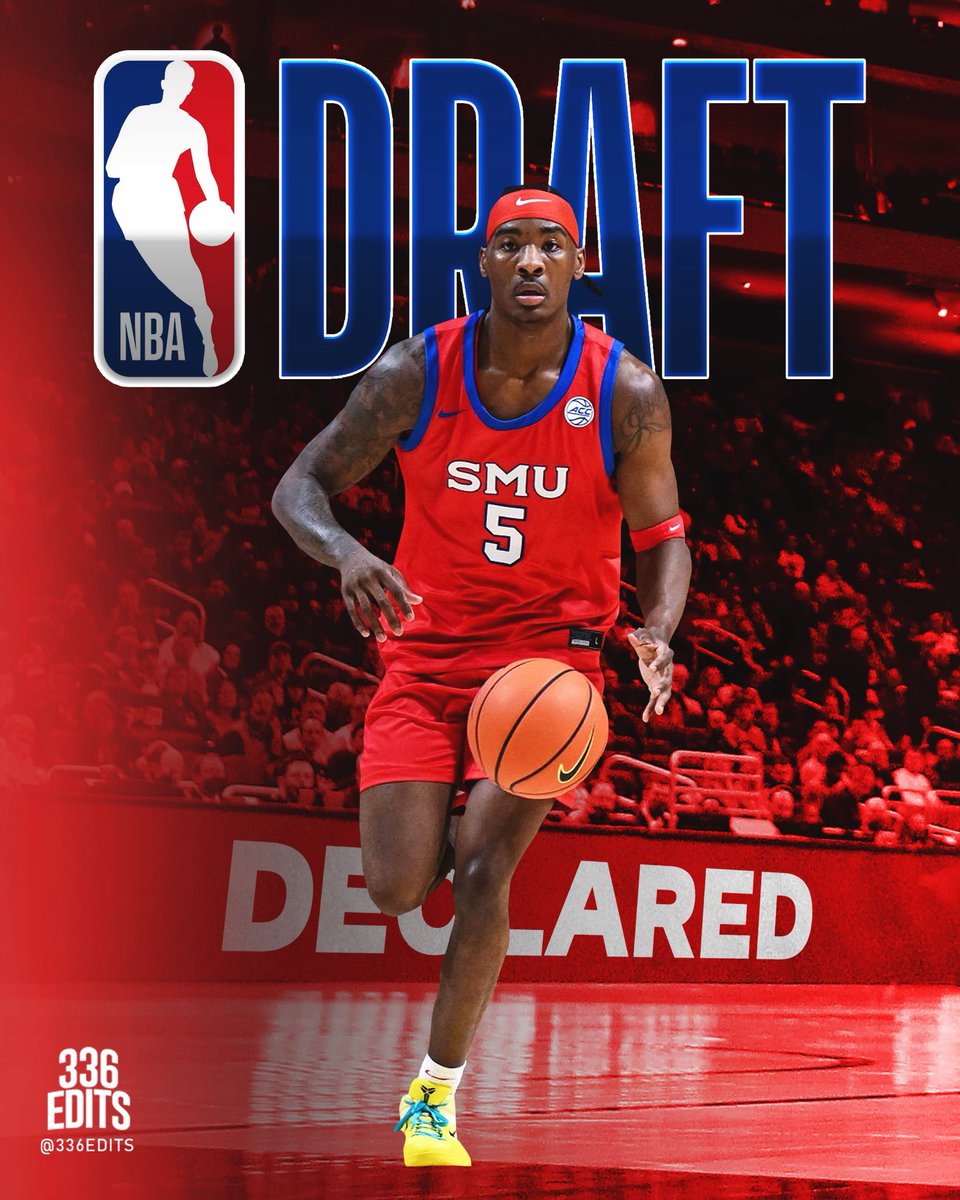 336Edits's tweet photo. NEWS: SMU guard Jaron Pierre Jr. has declared for the NBA Draft, he tells 336Edits. https://t.co/58iLfAWLKs