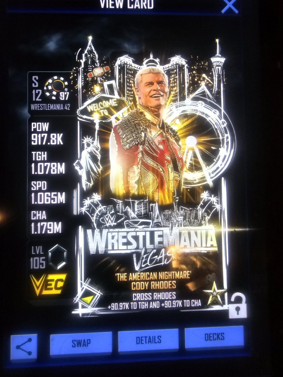 ScottShadow's tweet photo. My 20k star in @WWESuperCard @CodyRhodes @superzomgbbq @WWE @WWESCNews. Been a long road and I'm missing a bunch of stars,  but it's been fun most of the time.   Lol https://t.co/pHbJslMcHB