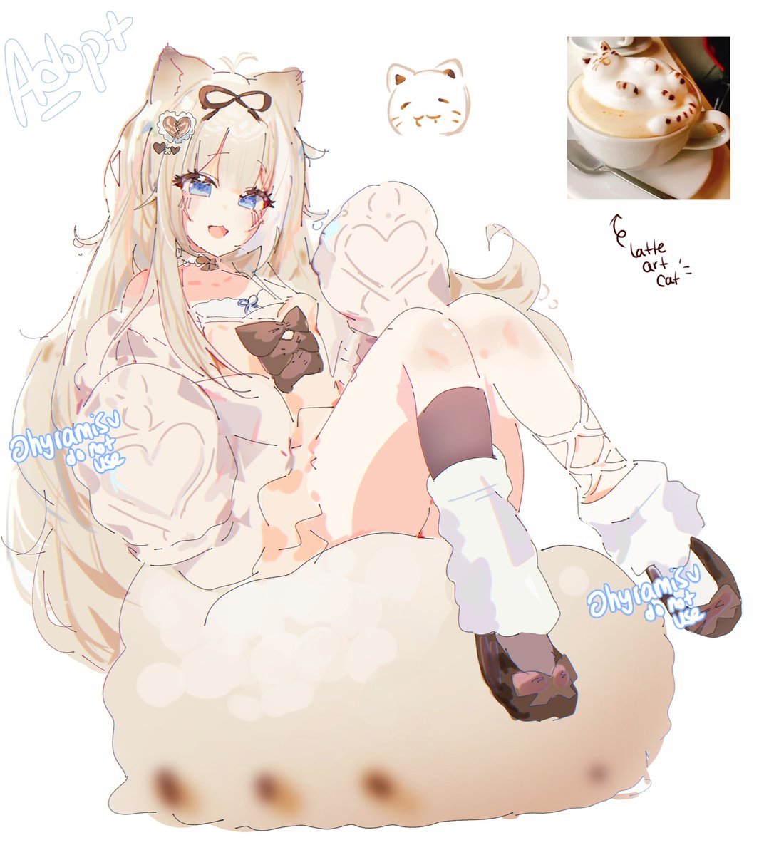 hyramisu's tweet photo. latte art kitty:D 
her ab is 165, rt appreciated☕️🐈 https://t.co/BSbShisZ5q