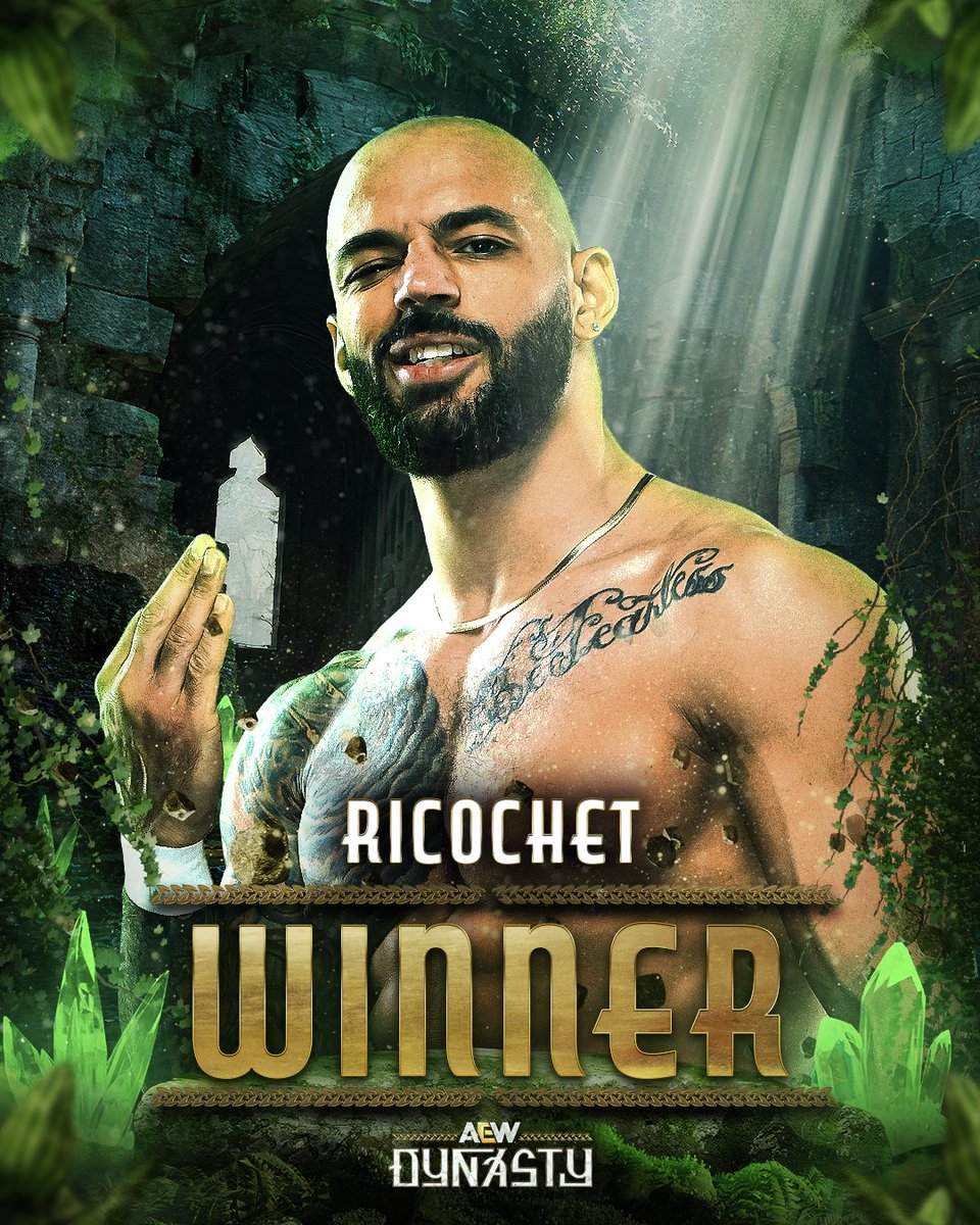 AEW's tweet image. 😱 @KingRicochet wins!

Watch #AEWDynasty LIVE on HBO Max PPV