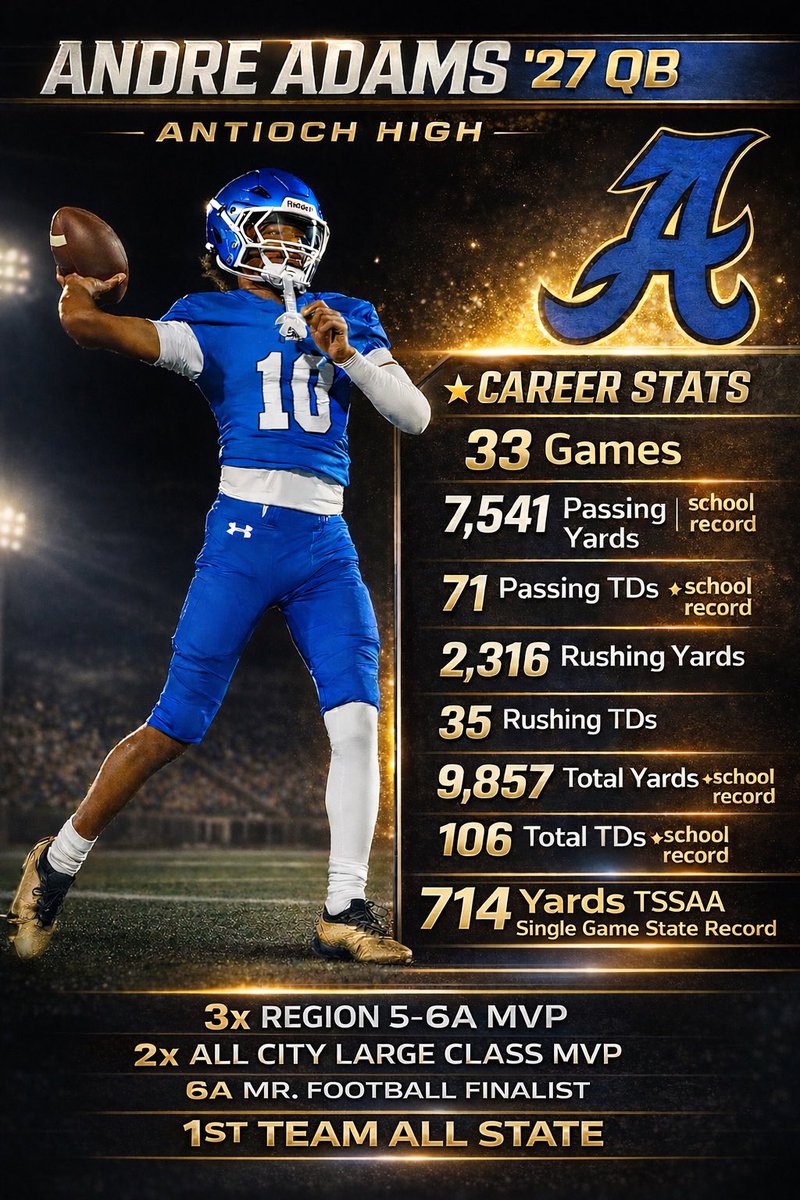4⭐️ Andre Adams 2027 QB tweet media