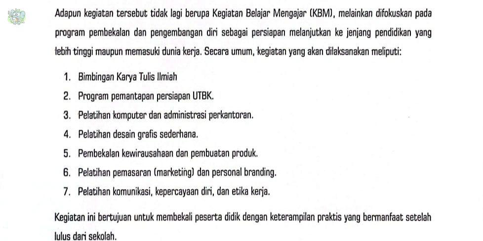 Sch! guys wajar g sih sekolah SMA nyuruh muridnya masuk seminggu full buat hal gini padahal seminggu lagi udah utbk???