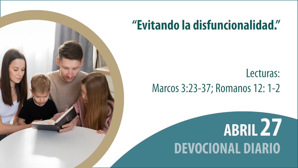 DavidHormachea's tweet image. Principios para transformar su vida en un año, un día a la vez.
HOY: "Evitando la disfuncionalidad"

Ingrese a
davidhormachea.org/devocional/ o
youtube.com/@DavidHormachea

#devocional #PrincipiosCongregaci