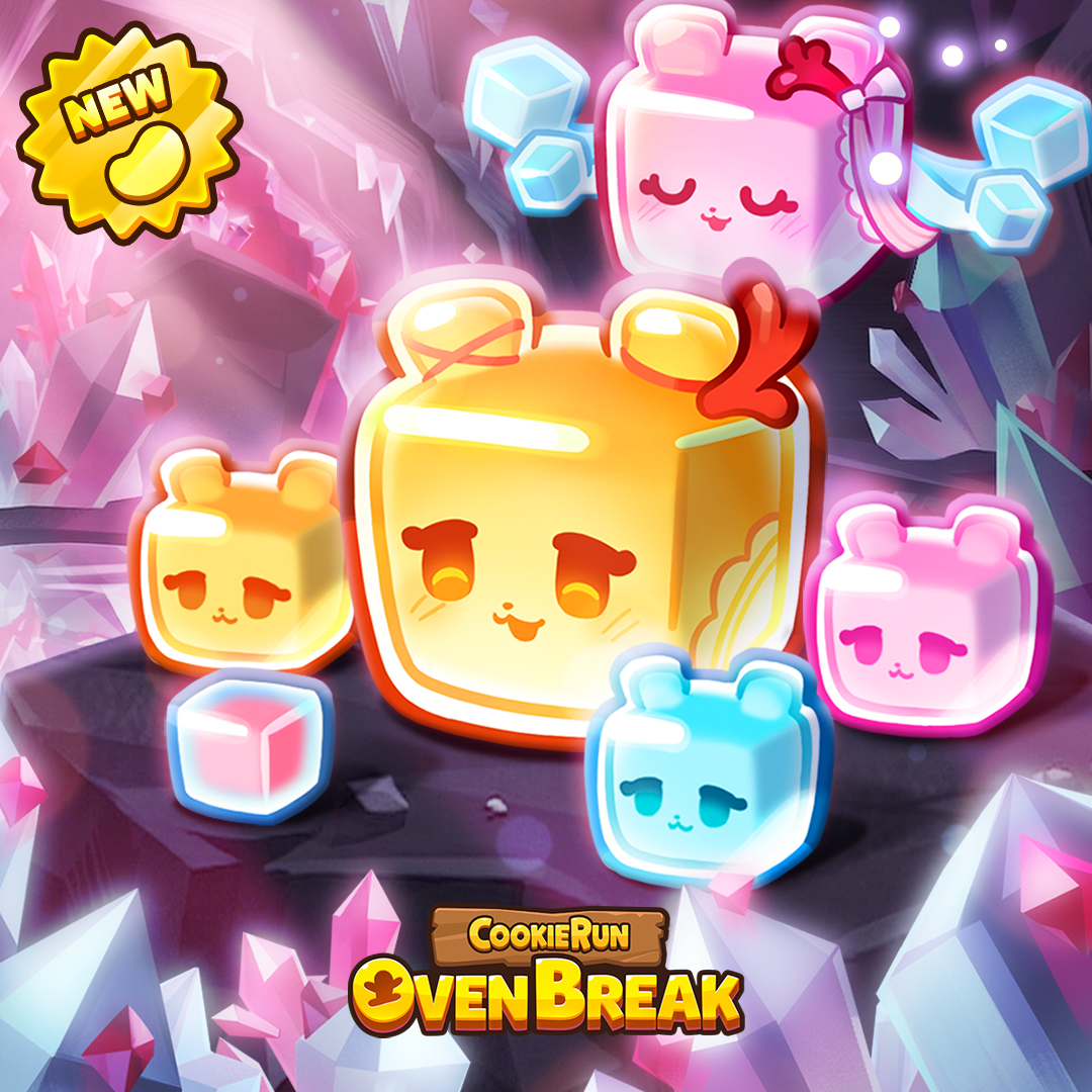 CookieRunOBEN's tweet image. Just what made these Jellies so... cubical? 📦
Whatever the reason, you can't deny the Squishy Agar Cube Jelly Set is CUTE!

While adventuring together, you might figure out who they're trying to look like! 🪞

#CookieRun #OvenBreak #update
