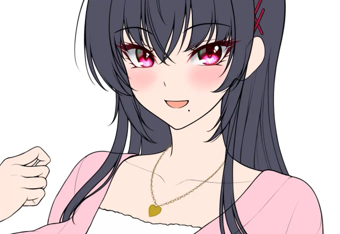 WIP ピンクカーディガンいいね。 ピンクの服は描いたことなかったきがする