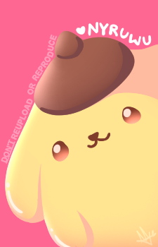 Nyruwu's tweet photo. Pompompurin is so cute, just look at him! 💛🩷 https://t.co/EXuCqK3TVl