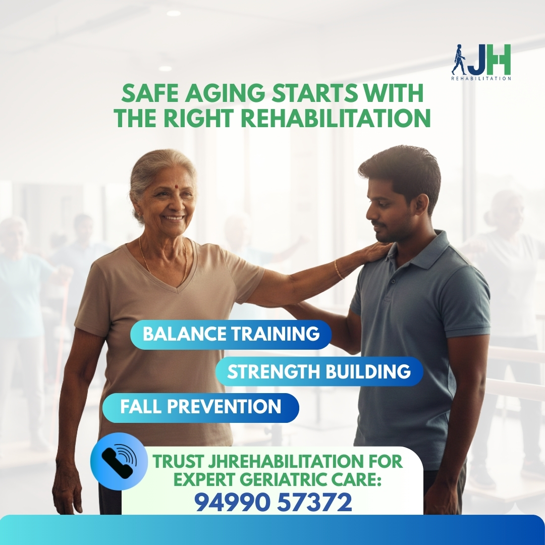 JHRehab's tweet photo. Compassionate geriatric care that brings comfort, dignity, and peace of mind ❤️
Personalized support for your loved ones, every step of the way.
👉 Book a consultation today.  
#JHrehabilitation #JHchennai #JHtrichy #geriatriccare https://t.co/UaHQgYEmsd
