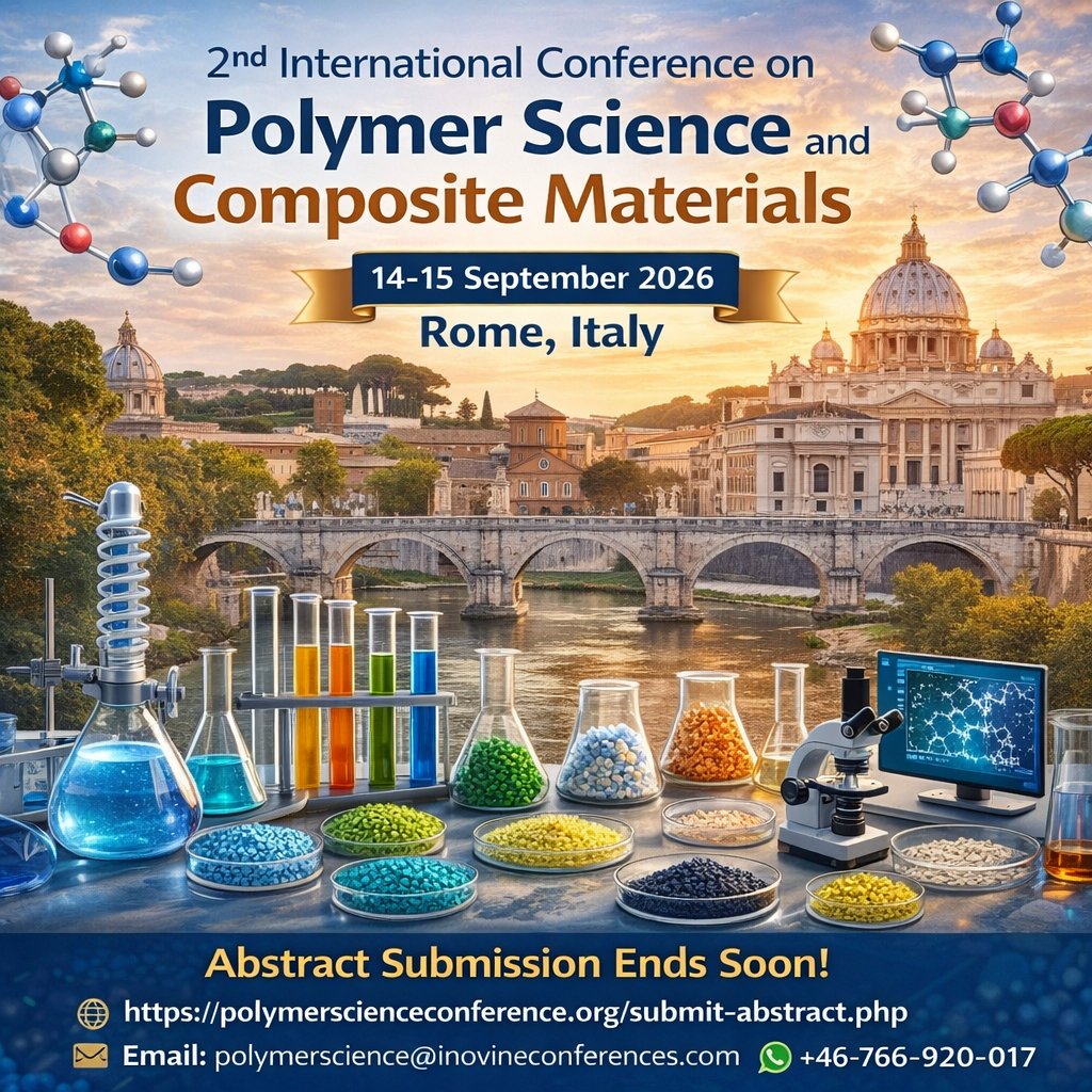 InovineMeetings's tweet image. 📢 Join us at the 2nd International Conference on Polymer Science and Composite Materials!
🌍 Venue: Rome, Italy
📅 Date: 14–15 September 2026
🔗 Submit here: polymerscienceconference.org/submit-abstrac…

#polymerscience #compositematerials #polymerengineering #inovineconferences