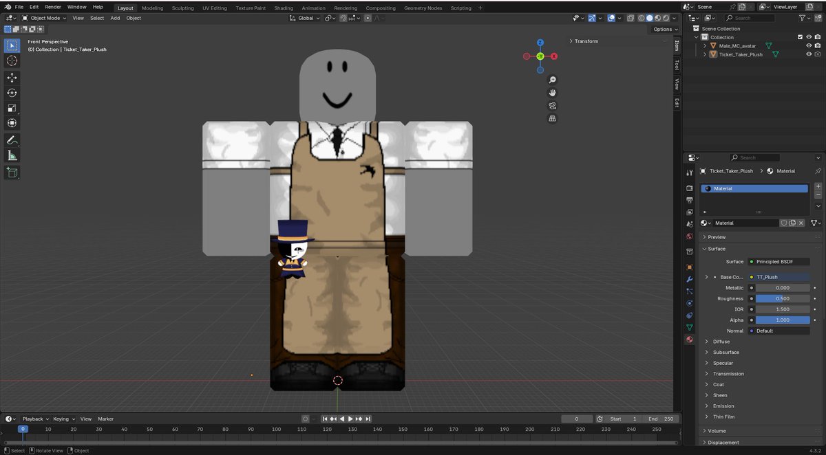 Fox22619's tweet photo. Finally done!! TT plush !! very cute isn't it? So is it better to put it on the right or the left? Or make both? If you'd like please take our survey~!! ↓↓↓ #tfc #tfctickettaker #thefreakcircus #Roblox https://t.co/IJ0wM6rZvk