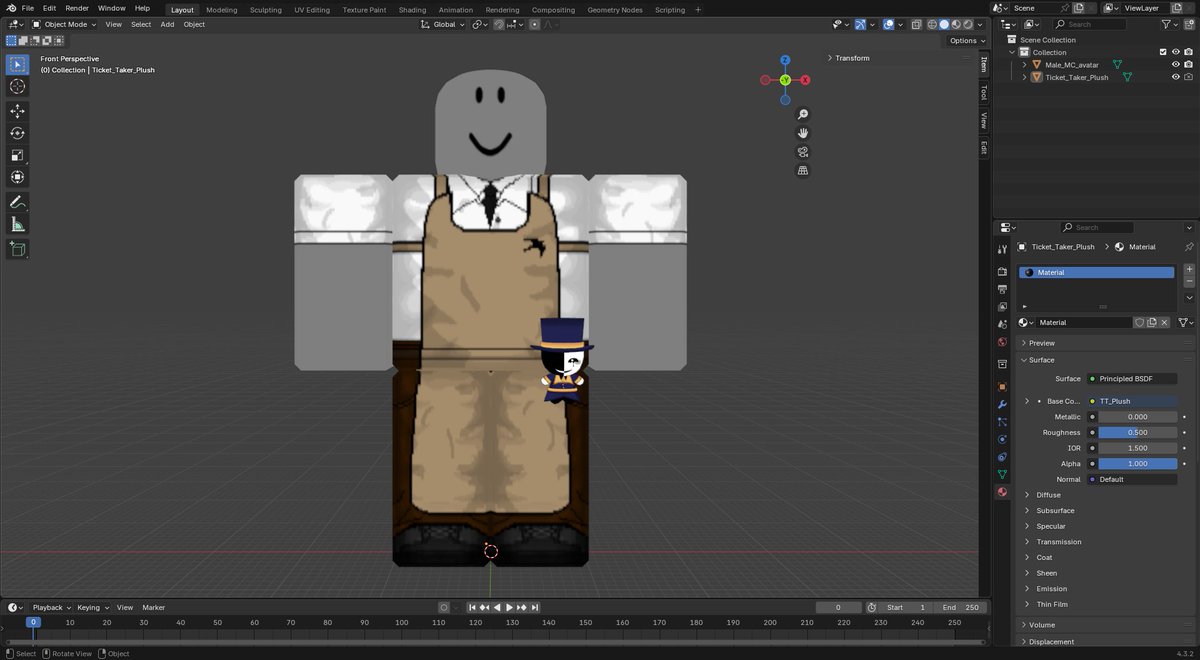 Fox22619's tweet photo. Finally done!! TT plush !! very cute isn't it? So is it better to put it on the right or the left? Or make both? If you'd like please take our survey~!! ↓↓↓ #tfc #tfctickettaker #thefreakcircus #Roblox https://t.co/IJ0wM6rZvk