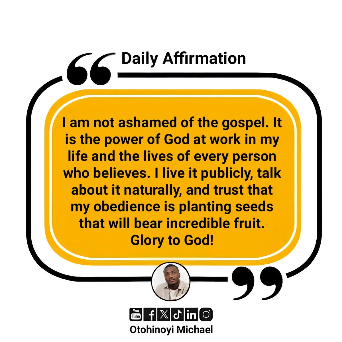 mikeotohinoyi's tweet image. 𝗗𝗮𝗶𝗹𝘆 𝗔𝗳𝗳𝗶𝗿𝗺𝗮𝘁𝗶𝗼𝗻

#OtohinoyiMichael 
#dailyaffirmation