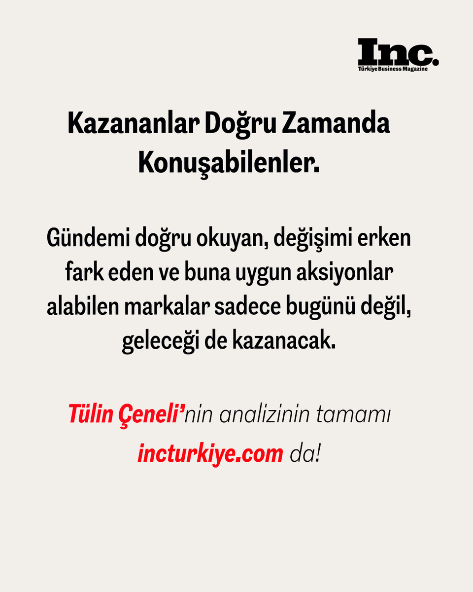 IncTurkiye's tweet photo. Hızlı olmak yetmez.
Doğru zamanda, doğru tonda, doğru hızda olmak gerekiyor.
İletişimde yeni rekabet: Çeviklik.
Tülin Çeneli'nin analizi; https://t.co/QzHM6WqlyG https://t.co/YSgCEA67Vy