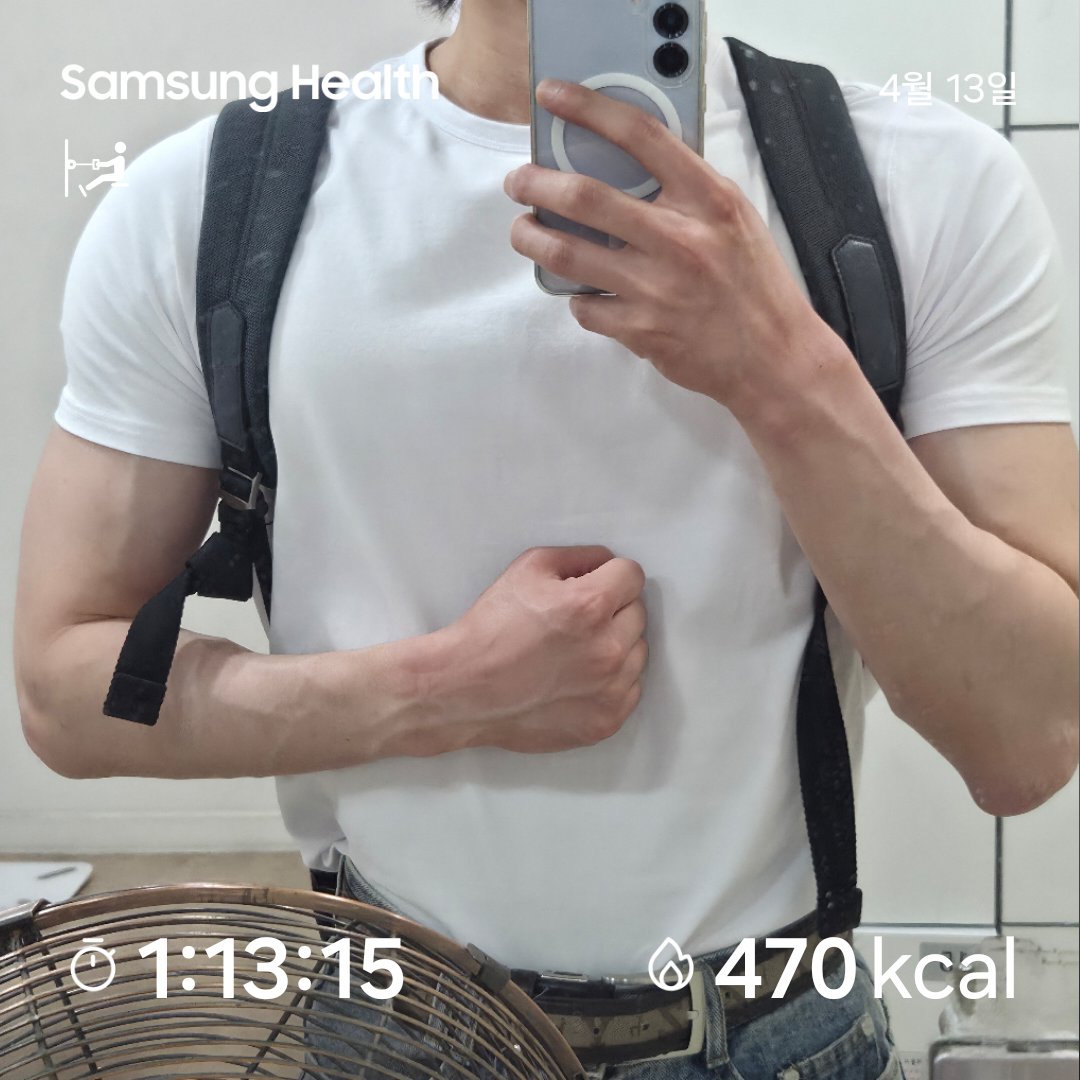 gym_snack's tweet image. 26.4.13 등 + 가슴 +이두