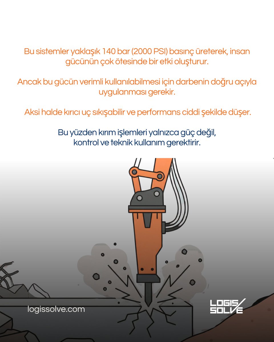 logissolve's tweet image. 💥 Beton ve kayaları saniyede yüzlerce darbe ile parçalayan hidrolik sistemler…

Ama iş sadece güç değil!

👉 Doğru açı = maksimum performans
👉 Yanlış kullanım = verim kaybı
👉 Güç + Kontrol + Teknik bilgi = Gerçek fark
#LOGISSOLVE #Hidrolik #İnşaat #Kepçe #Kırıcı #Mühendislik