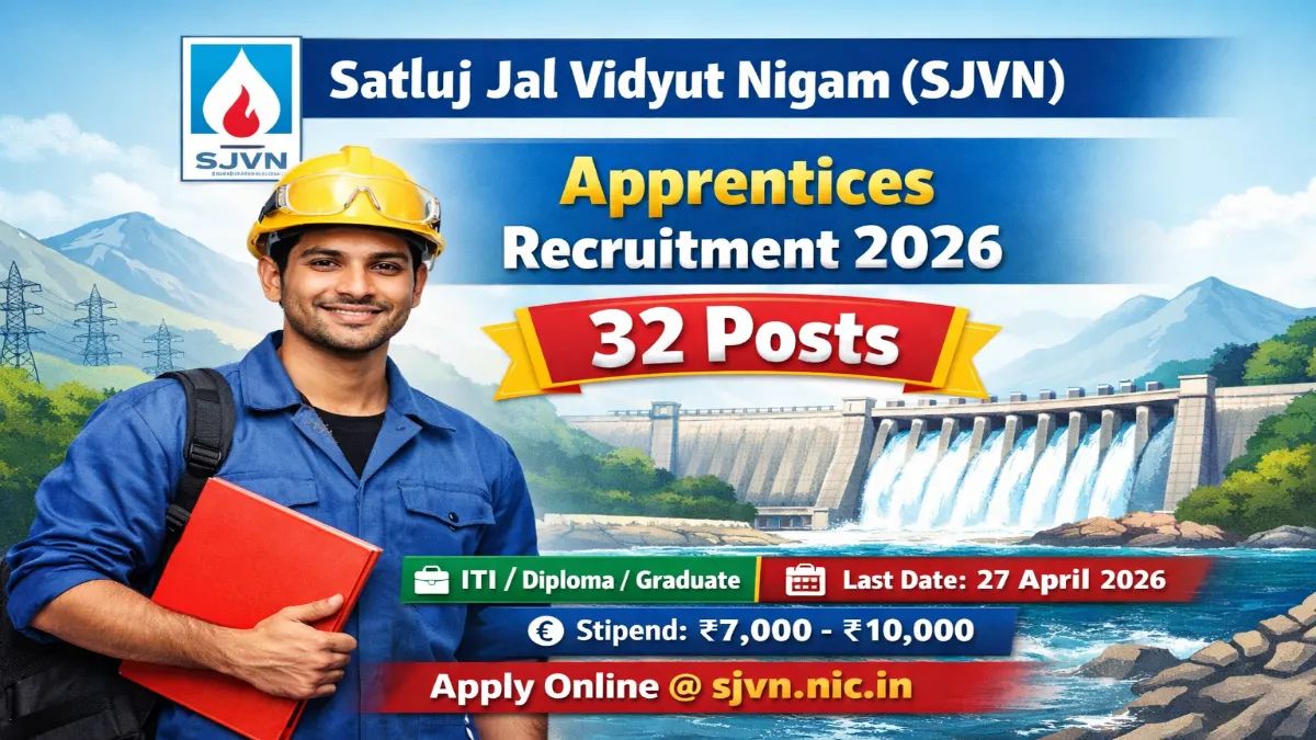 Sarkari_Result1's tweet image. SJVN #Apprentices Recruitment 2026 – Apply Online 32 Posts🔥🔥
@Sarkari_Result1 #SarkariResult

Click Below Link To Apply 👇
sarkariresult.app/sjvn-recruitme…