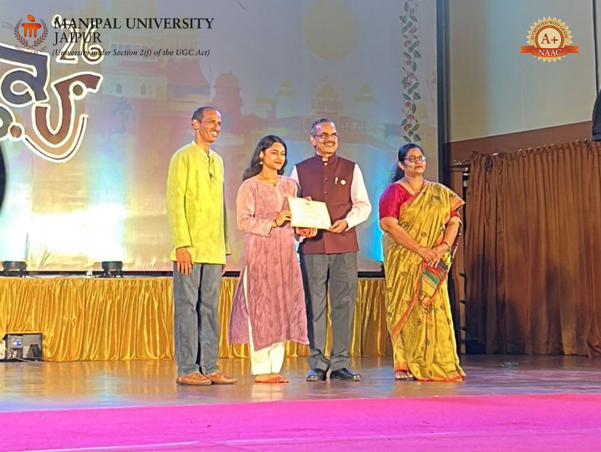 Jaipur_Manipal's tweet image. Students of Manipal University Jaipur shine at UTSAV 2026 🎭✨

🏆 Multiple wins across music, dance &amp;amp; photography
🥇🥈🥉 A proud showcase of talent &amp;amp; dedication
Kudos to the students, mentors &amp;amp; leadership for this stellar achievement! 👏

#UTSAV2026 #StudentAchievement #MUJ