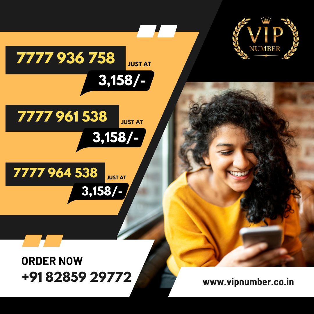 vipnumber315's tweet image. We’re offering exclusive deals on premium mobile numbers that reflect your style, status, or simply your love for easy-to-remember digits.
Visit our website vipnumber.co.in to place your order
#vipnumber #chosenumber #fancynumbers #PremiumNumbers #vipnumberstore