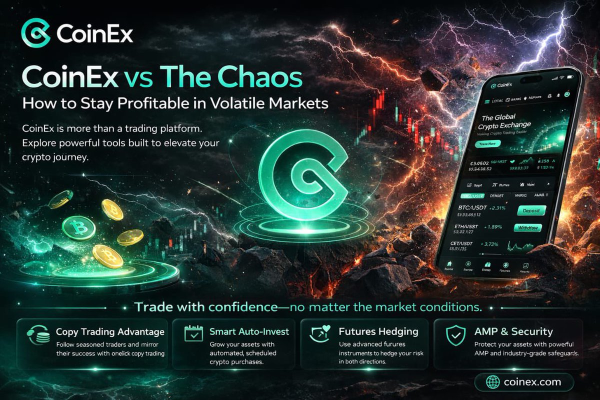Aishacryptoo3's tweet image. Volatility tests traders but @coinexcom equips you to win.
With advanced risk controls, smart automation, and deep liquidity, you can stay profitable even when markets turn chaotic.
In uncertainty, strategy is everything and CoinEx delivers. 📊
#CoinExCreator #CoinEx