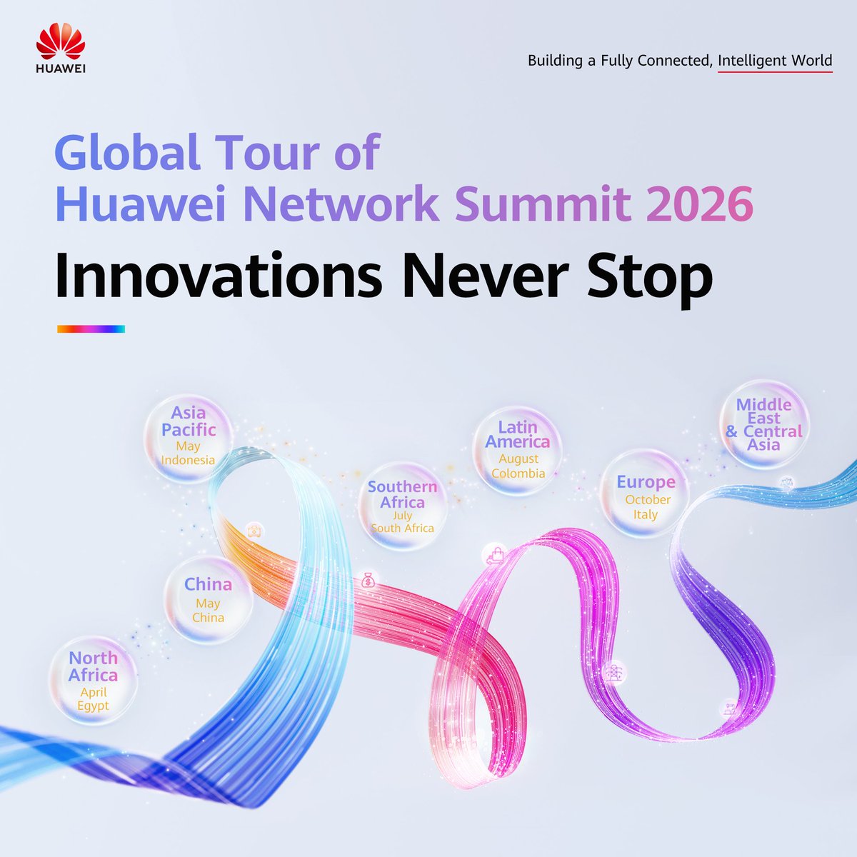 HuaweiNetworks's tweet photo. Huawei Network Summit 2026 is about to kick off, igniting a new wave of breakthroughs this year.
Innovations never stop. https://t.co/jJWYGBmbbg
