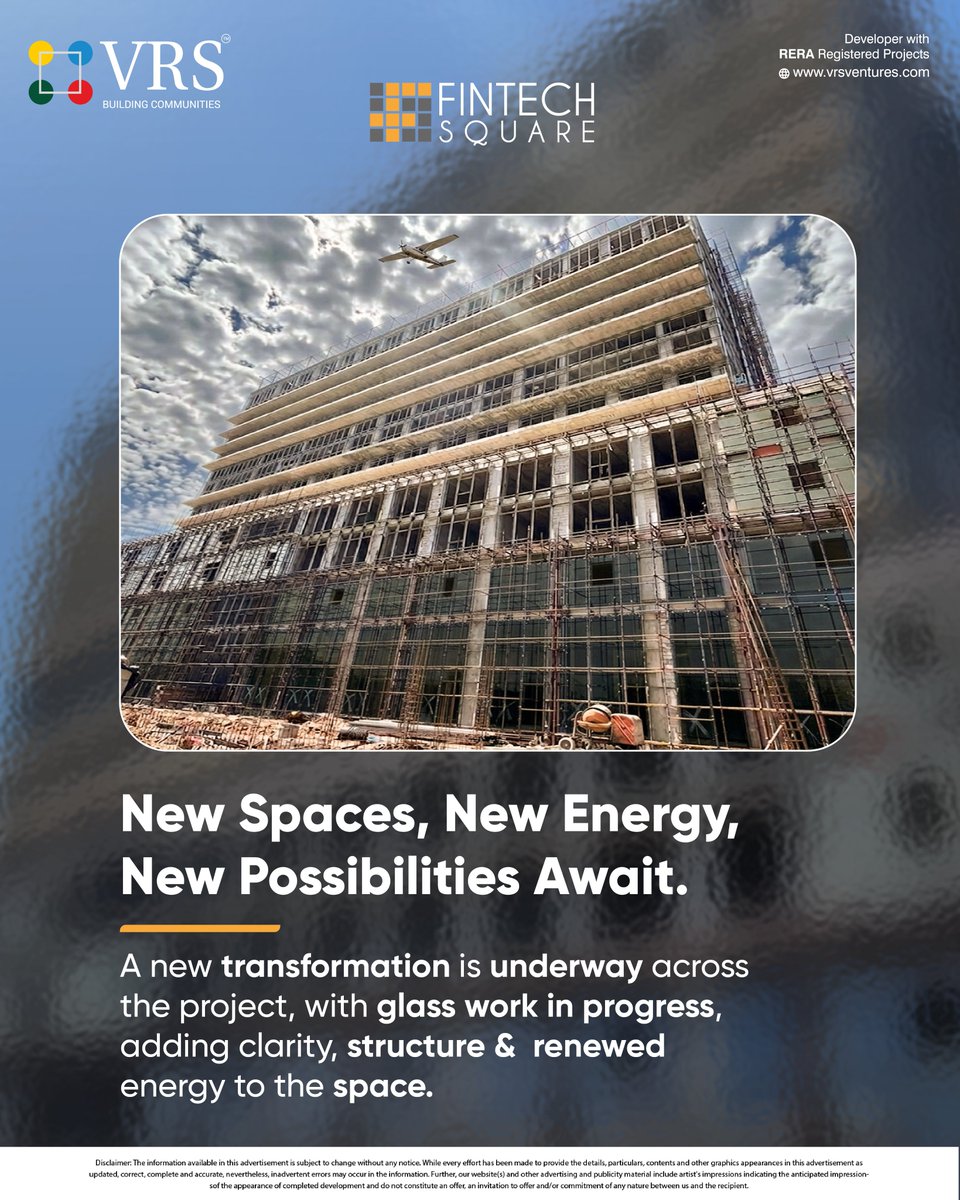 vrsgroupmohali's tweet image. 𝖭𝖾𝗐 𝖲𝗉𝖺𝖼𝖾.... 𝖭𝖾𝗐 𝖤𝗇𝖾𝗋𝗀𝗒.... 𝖭𝖾𝗐 𝖯𝗈𝗌𝗌𝗂𝖻𝗂𝗅𝗂𝗍𝗂𝖾𝗌 𝖠𝗐𝖺𝗂𝗍... Beyond walls and design— a seamless blend of space, energy, and limitless potential.  

#VRSGroup #officespace #RealEstateIndia #possessionready #CommercialSpace #FintechSquare