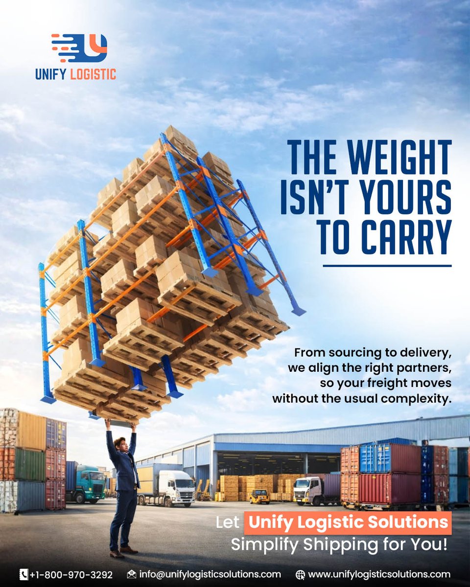 LogisticUnify's tweet image. Behind every successful delivery is a perfectly coordinated network. At #UnifyLogisticSolutions, we bring trusted partners &amp;amp; #smartplanning together to keep your freight moving smoothly. Let’s make your next #shipmentsimple &amp;amp; reliable.
#LogisticsSimplified #TransportationServices