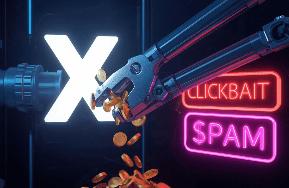 SolMarTyC's tweet image. X empieza a recortar pagos a cuentas que viven del clickbait 👀
Menos “dale like si respiras” y más contenido real.
¿Cambio real… o maquillaje del algoritmo?

#twitter #x #clickbait #spam #IA 
🚨Articulo Completo👇
 gadgetreviews.io/x-reduce-pagos…