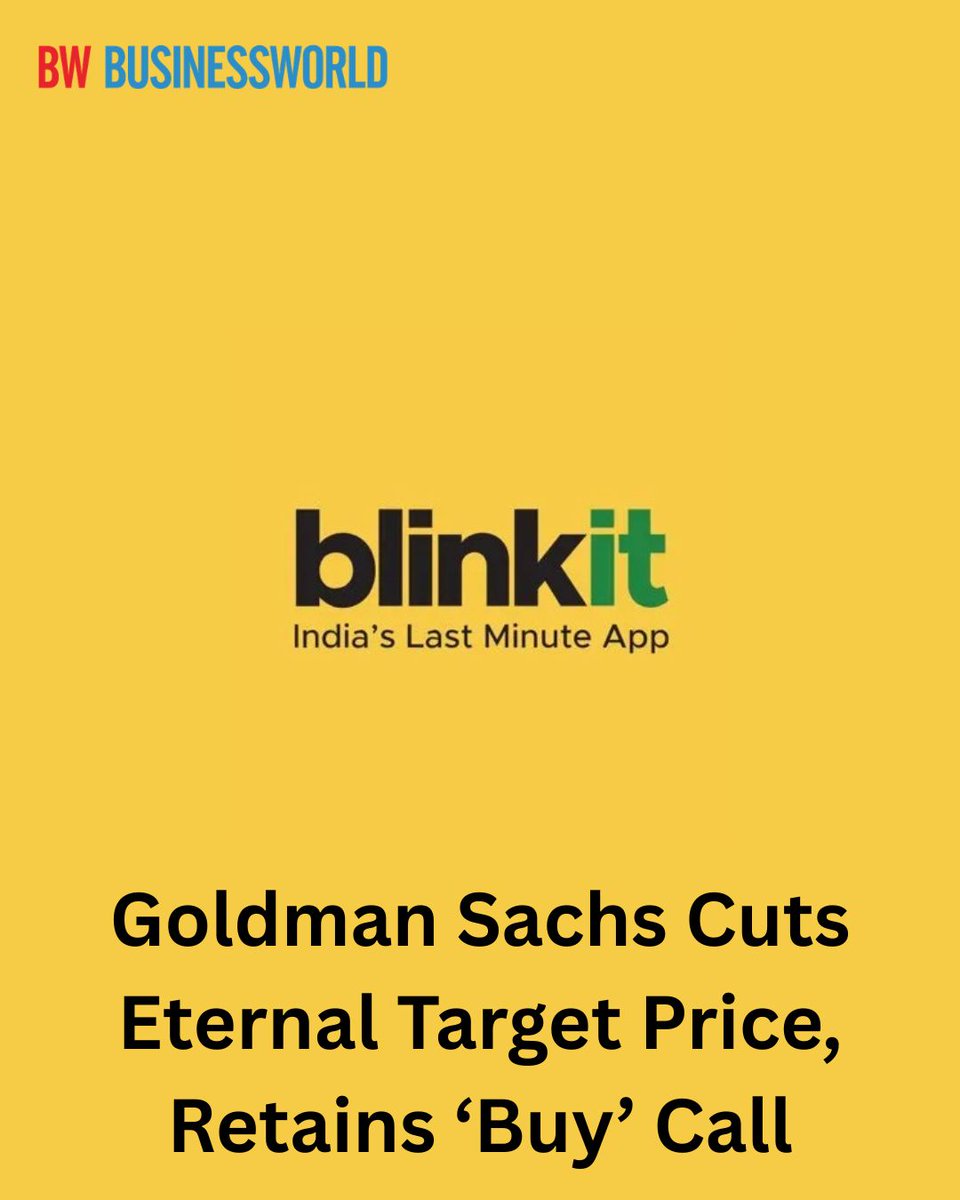BWBusinessworld's tweet image. Brokerage sees strong upside potential despite @letsblinkit growth concerns and rising competition.

Read more: businessworld.in/article/goldma…

@anuragbatrayo | @NFWarsia | Tanvie Ahuja

#GoldmanSachs #EternalLtd #Zomato #Blinkit #Swiggy #stocktarget #quickcommerce #NOVgrowth