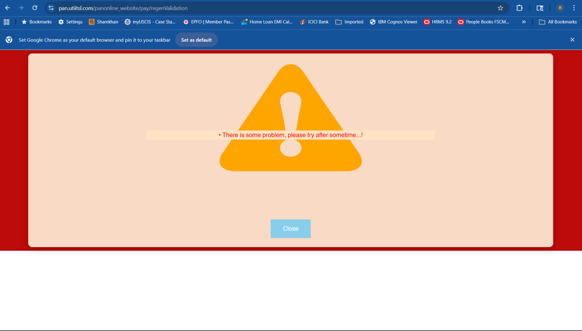 rcprasadreddy's tweet photo. Requesting @IncomeTaxIndia @FinMinIndia to intervene:
✔️ Publish downtime/status updates
✔️ Provide clear timelines
✔️ Stop applications at entry if service is unavailable
Citizens deserve transparency and respect for their time. #PAN #UTIITSL #DigitalIndia #TaxServices #India https://t.co/KAVNI7CGY3