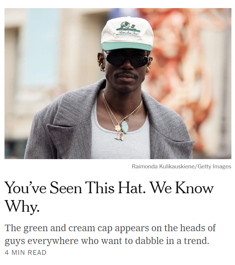 i_zzzzzz's tweet photo. The green and cream cap appears on the heads of guys everywhere who want to dabble in a trend. https://t.co/9tAgzL4erz