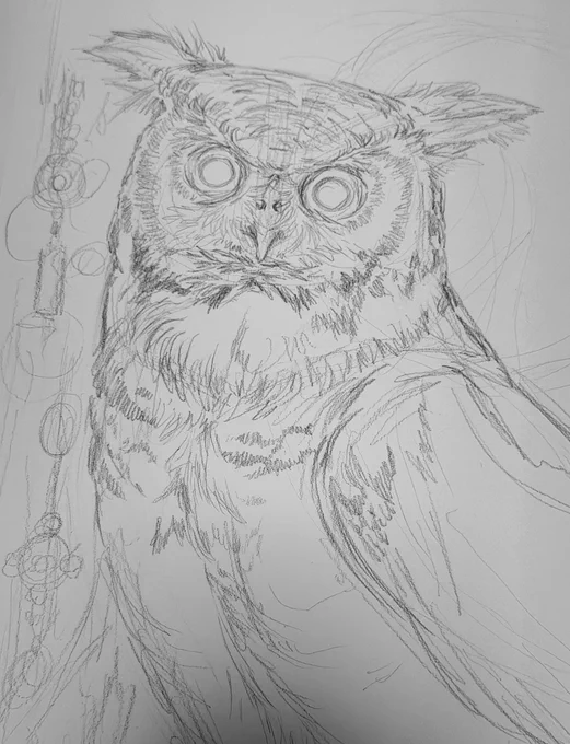 下書きはこんな感じ🦉✏️ 
