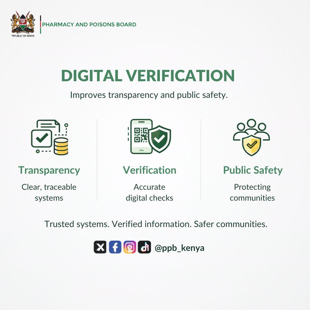 ppbkenya's tweet image. QR-coded licences allow the public to instantly verify licensed pharmacists and pharmaceutical premises.
