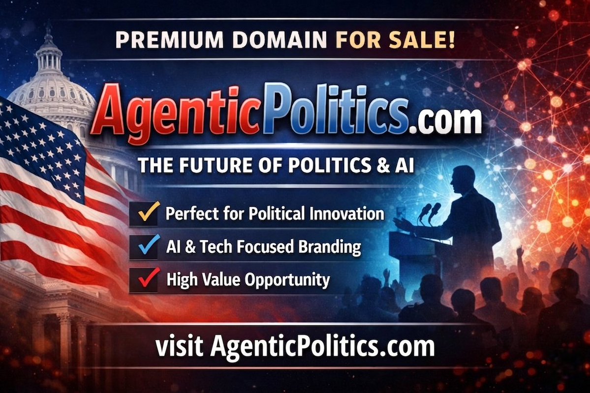RationalAssets's tweet image. Unlock the future of political technology. 

AgenticPolitics.com is a premium domain now for sale! 

Perfect for AI-driven political innovation and branding. Don't miss this high-value opportunity.

Visit  for details.

#DomainForSale #PolTech #AI