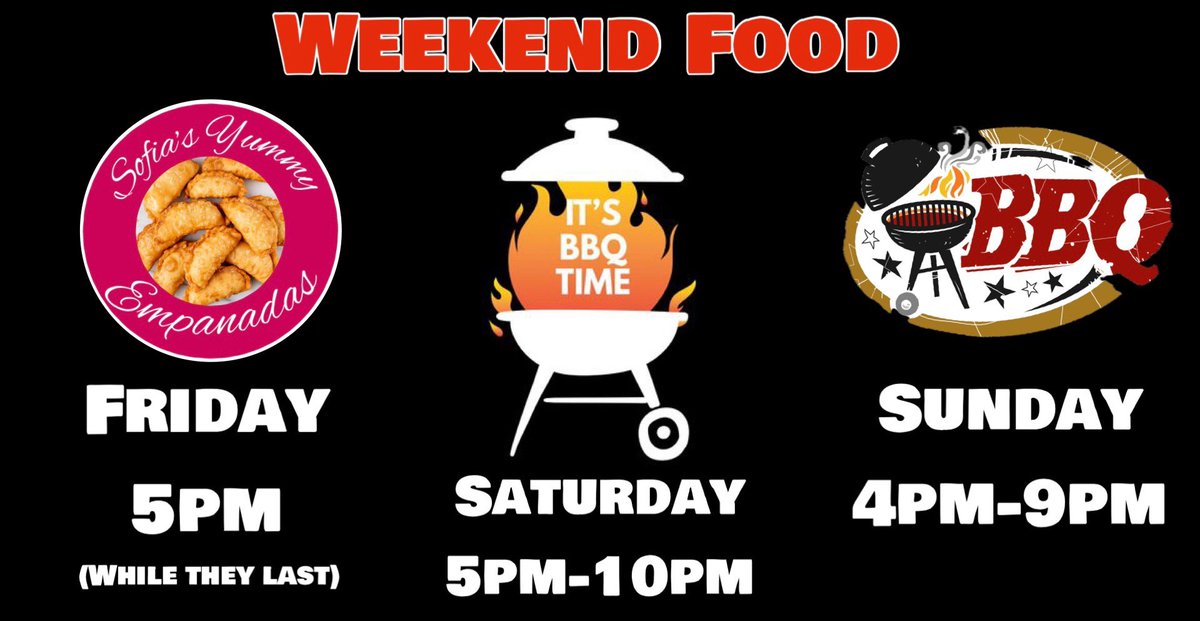 ArcadeBrooklyn's tweet image. Friday we will have $3 #empanadas from 5pm- till they last. 

Saturday #BBQ 5pm-10pm. $10 wristbands will be available in the front. 

Sunday #BBQ 4pm-9pm. $10 wristbands will be available in the front. 

@sofias_caterings (IG)